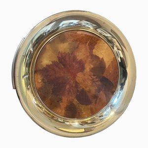 Plateau Mid-Century Moderne en Acrylique et Laiton, Italie, 1970s