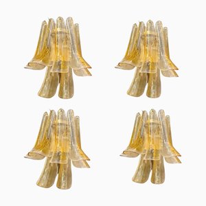 Mid-Century Modern Murano Glas Blütenblatt Wandleuchten von La Murrina, 1970er, 4er Set
