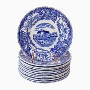 Blaue Schwedische Dessertteller von Rörstrand, 12 . Set