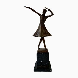 Art Deco Bronze auf Marmorsockel von DH Chiparus, 1920er