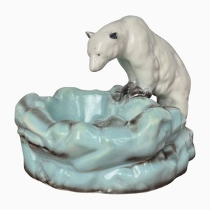 Art Deco Eisbär Schale von Ditmar Urbach, Tschechisch, 1940er