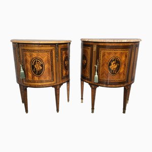 French Marquetry Cabinets, 1920s, Set of 2