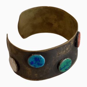 Brazalete Mid-Century de cobre y enamorado, años 70
