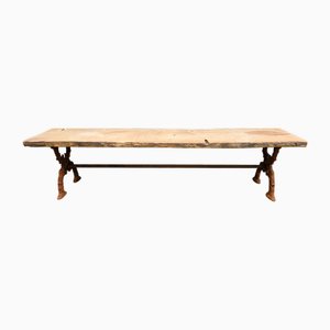 Art Nouveau Cast Iron Garden Bench