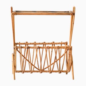Swedish Bamboo Magazine Holder, 1960s