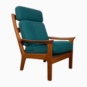 Butaca Mid-Century de teca con respaldo alto de Juul Kristensen, años 60