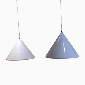 Lampes à Suspension Billard Colorées Blanches de Louis Poulsen, Set de 2