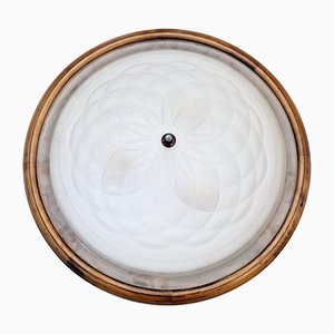 Italian Ceiling Light with Wooden Finish, 1990s