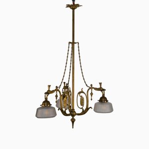 Art Nouveau Lamp with Peacock Ornament, France, 1910s
