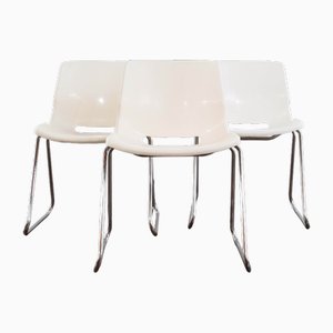 Stackable Overman Chairs in White Plastic by Svante Schöblom, Set of 3