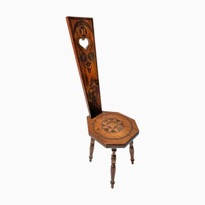 Silla auxiliar Kerfschnitt Arts & Crafts modernista, década de 1900