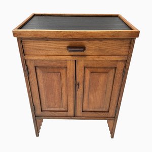 Art Deco Amsterdamer Schulschrank mit Schwarz Lackierter Platte, 1920er