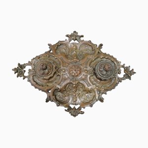 Tintero vintage de bronce cincelado