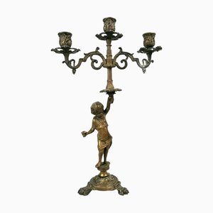 Bronze Candelabra with Putto