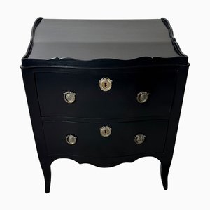 Louis XV Style Black Lacquered Walnut Chest of Drawers with Bronze Decorations, 1760