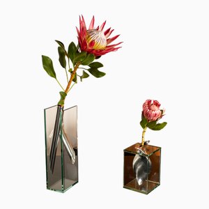 Jarrones de flores de Lisa Mori, años 80. Juego de 2