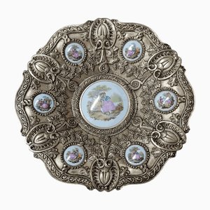 Bronze Plate with Ceramic Cameos, 1950s