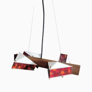 Lámpara colgante Triangle de Angelo Brotto para Esperia, Italia, años 60
