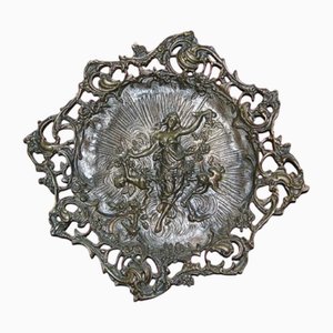 Embossed Chiseled Bronze Plate with Botticelli's Spring Decor