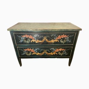 Italian Green Polychrome Chest of Drawers, 19th Century