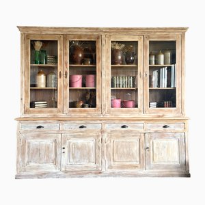 2-Körper-Bücherregal mit Vitrine