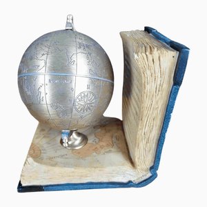 Sphere Globe Bookend with Secret Compartment