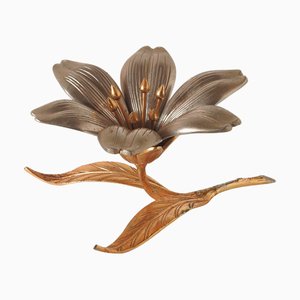 Mid-Century Modern Two-Tone Metal Flower Ashtrays, 1970s, Set of 7