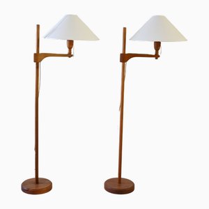 Teak Stehlampen von Carl Malmsten, 1960er, 2er Set
