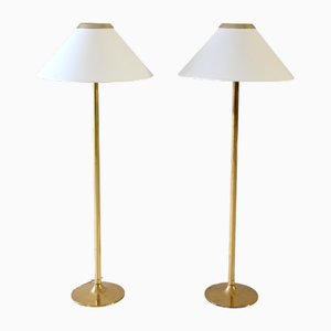 Scandinavian Brass Floor Lamps by Hans-Agne Jakobsson, 1960s, Set of 2