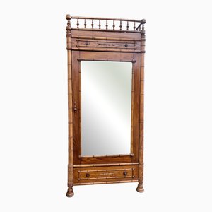 Antique British Colonial Style Faux Bamboo Wardrobe