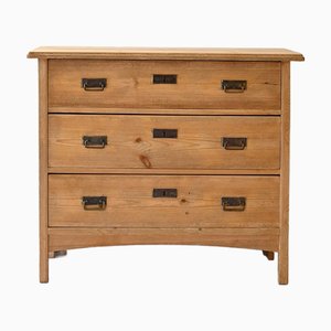 Scandinavian Wooden Chest of Drawers with Iron Handles, 1960s