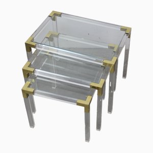 Nesting Tables in Methacrylate, 1980s, Set of 3