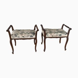 Trois Bancs Rembourrés en Bois avec Table Basse, Set de 3
