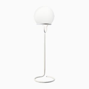 Lámpara de pie con forma de globo de hierro blanco y vidrio de Aldo Van Den Nieuwelaar, años 70