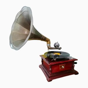 Gramophone in Brass and Wood