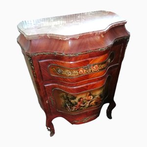 Small Chest of Drawers Inlaid with Bronzes and Bois De Rose Marble, 1890s