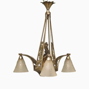 Französische Art Deco Hängelampe von Muller Frères, 1920er