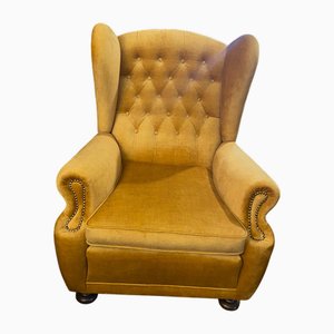 Velvet Lounge Chair, 1970s