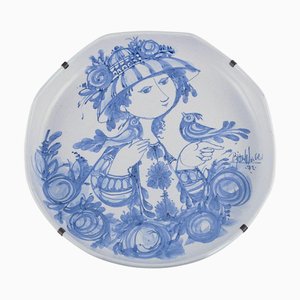 Grand Bol Octogonal The Blue House en Céramique par Bjørn Wiinblad, 1972