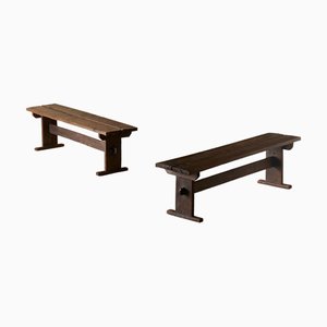 Pine Benches, Sweden, 1960s, Set of 2