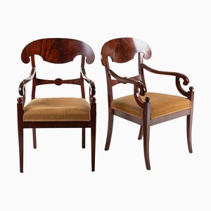 Swedish Biedermeier Carver Chairs, Late 1800s, Set of 2