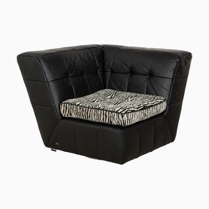 Fauteuil Tiziana en Tissu et Cuir Noirs de Bretz