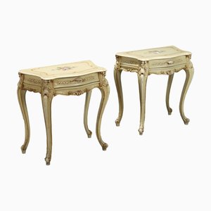 Venezianische Barock Nachttische aus Buche, 20. Jh., 2er Set