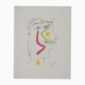 Pablo PICASSO: The Taste of Happiness, Self-portrait in Red and Green, Lithograph
