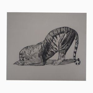 Paul JOUVE, Tiger on Its Prey, 1931, Original Engraving