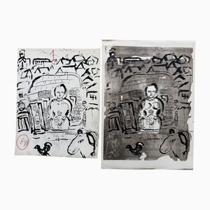 Marc Chagall, Poems, Original Woodcuts, Trial proof, Set of 2