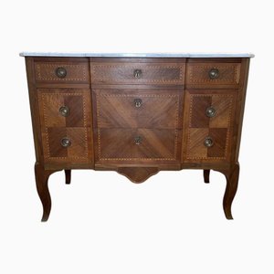 Transition Style Marquetry Chest of Drawers