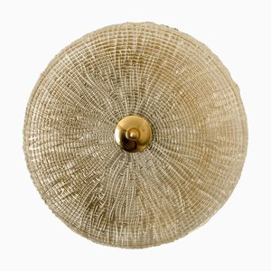 Lampada da incasso in ottone dorato e vetro trasparente attribuita a Carl Fagerlund, anni '60