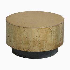 Handmade Coffee Table in Patinated Brass, 1970s