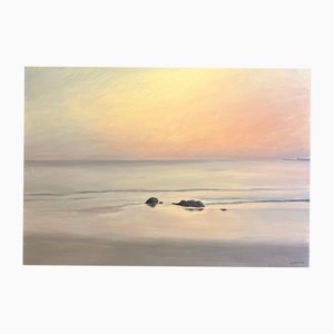 Claude Sauthier, Piriac-sur-Mer, Bretagne, años 70, Oleo sobre madera